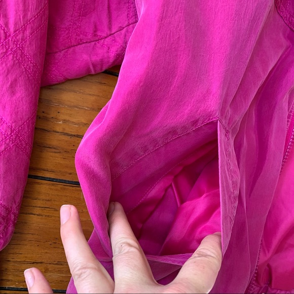 Vintage Bocoo Hot Pink 100% Silk Jacket 1980s 1990s Size Medium - Picture 10 of 15
